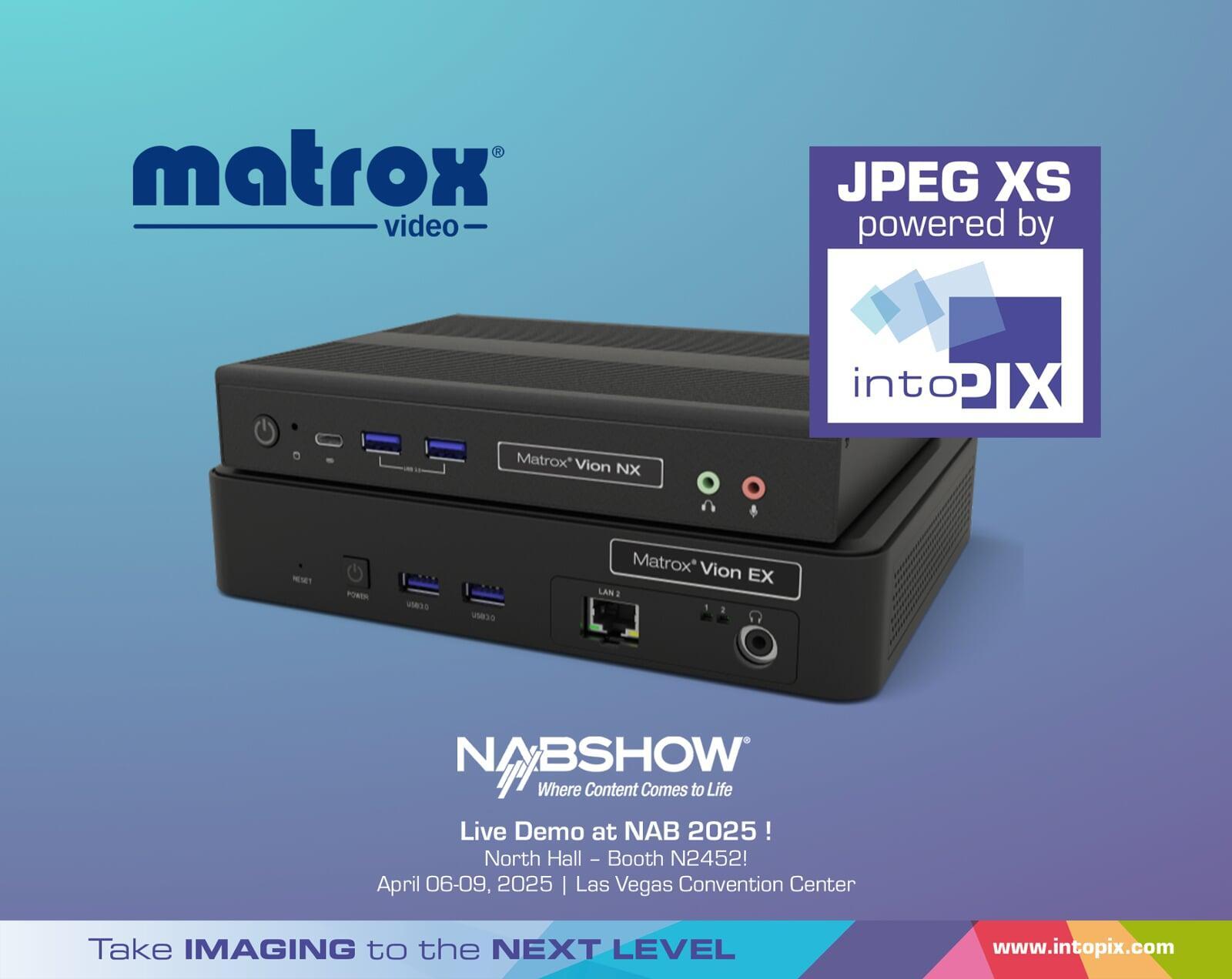 Matrox Video and intoPIX Expand Interoperable IPMX & ST 2110 Solutions with JPEG XS Innovation at NAB 2025
